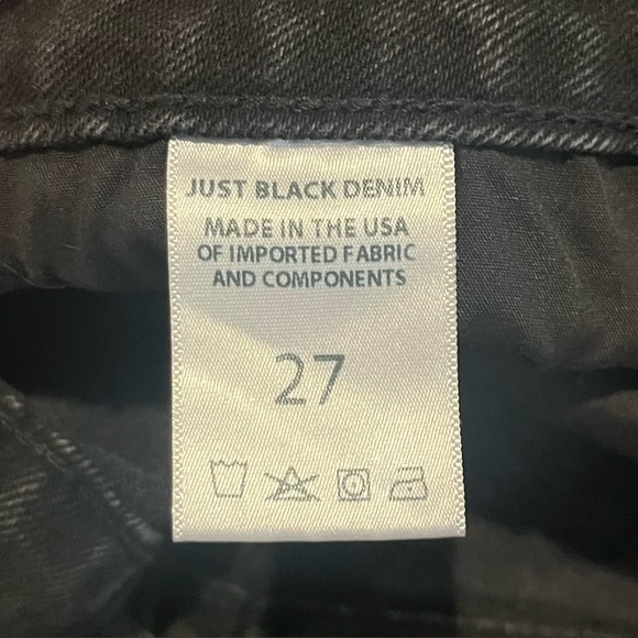 Just Black Denim The Uncut Straight Leg Jeans in Washed Black - Picture 7 of 8